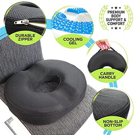 AnboCare Donut Pillow Gel Seat Cushion Orthopedic Donut Cushion, Premium Memory Foam Seat Pad ...