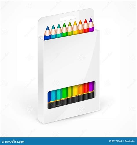 Pencil Boxes Color Vector Illustration Stock Vector - Illustration of rainbow, eraser: 81777963