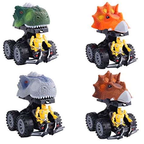 Hicdaw Dinosaur Cars Toys Xmas Gift Push and Go Transformable Dinosaur Car for 3-14 Year Old ...