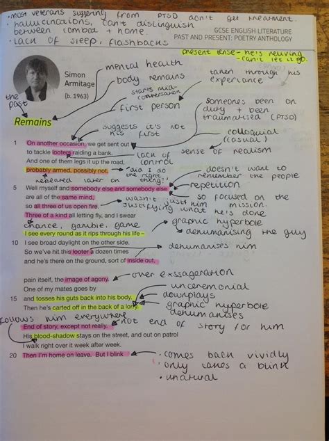 Mr Webb's online classroom: Annotations for Remains by Armitage