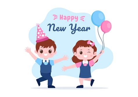 Happy New Year 2023 Celebration Template Hand Drawn Cartoon Flat ...