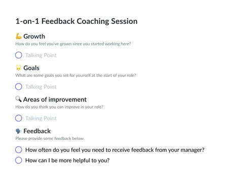 1-on-1 Feedback Coaching Session Template | Fellow.app