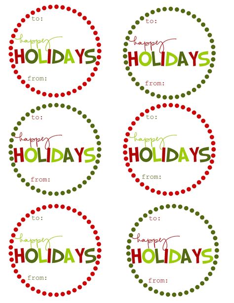 Happy Holidays Gift Tag Printable - Printable Word Searches