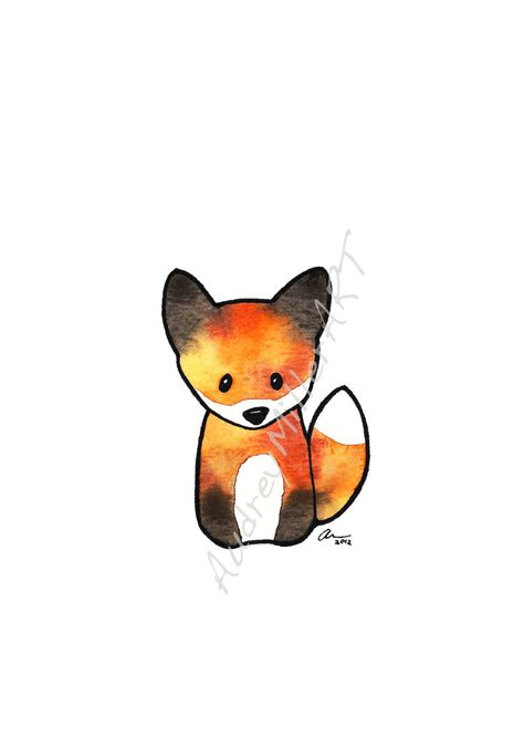 The Fox 5x7 print | Cute drawings, Art, Fox art