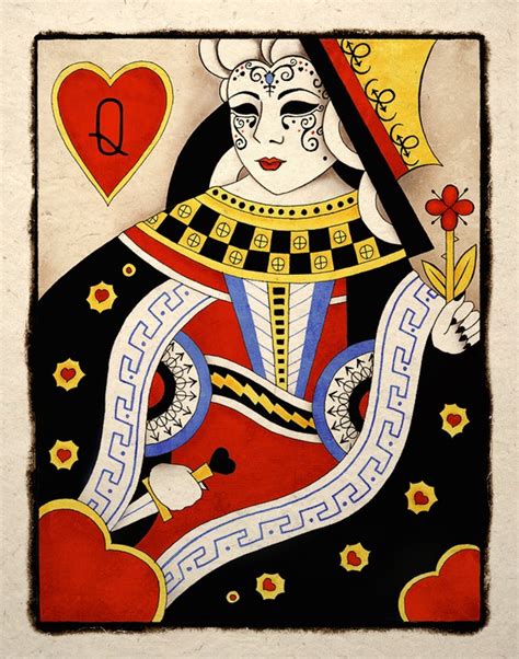 Playing Card Art: The Queen of Hearts by TigerHouseArt | PLAYING CARDS + ART = COLLECTING