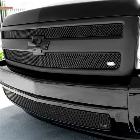 Grillcraft® - Chevy Silverado 2009 3-Pc MX Series Black Fine Mesh Grille