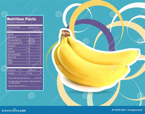 Banana Nutrition Facts Stock Vector - Image: 39281384