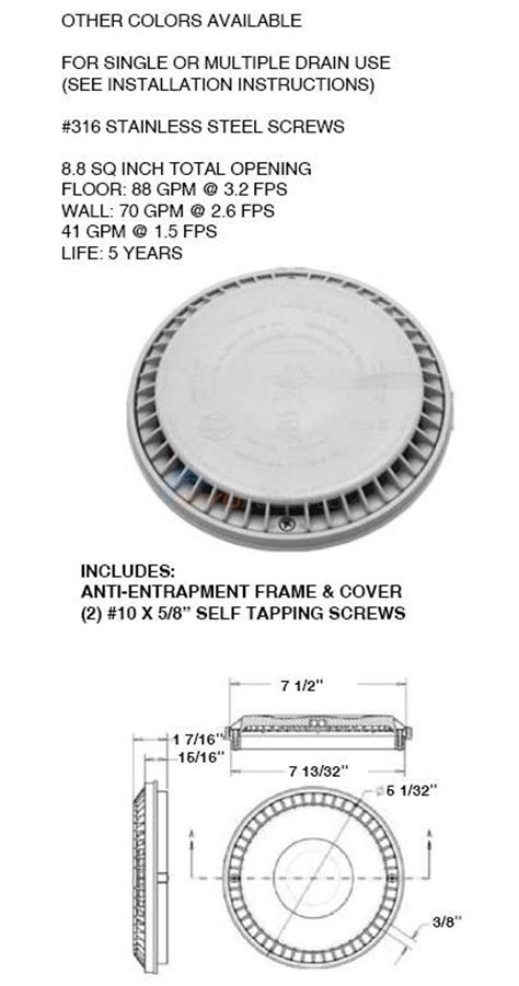 Aquastar Round 8" Frame & Cover Parts - INYOPools.com