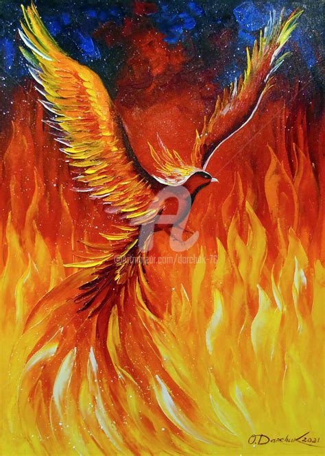 Phoenix Bird, Painting by Olha | Artmajeur