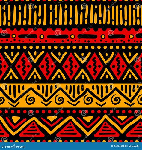 African Colors Ethnic Art Seamless Pattern Stock Vector - Illustration ...