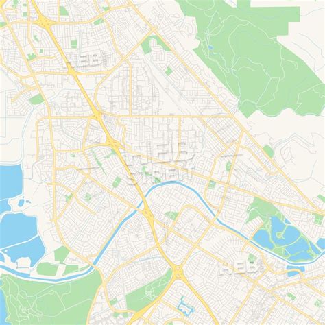 Empty vector map of Union City, California, USA | HEBSTREITS Sketches | Map vector, Union city ...