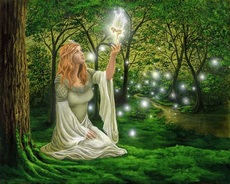 Fairy forest Enchantress Painting by Angela Bawden - Pixels