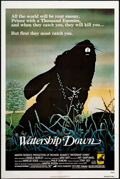 Watership Down 1978 Original U.S. One Sheet Movie Poster | Movie, Films and Books