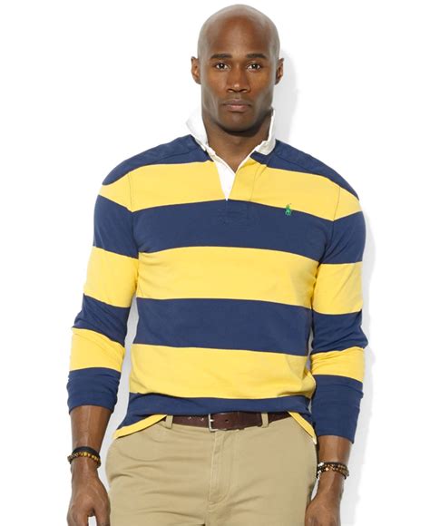 Polo Ralph Lauren Big And Tall Long-Sleeve Stripe Rugby Shirt in Blue ...