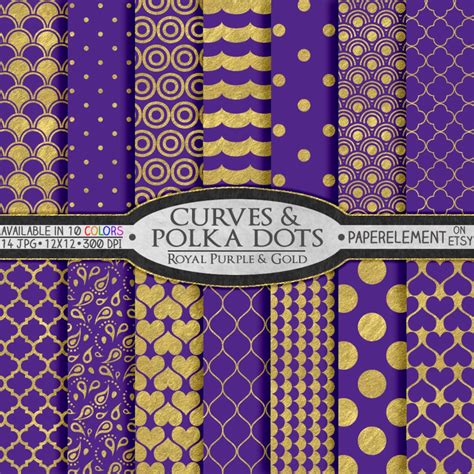 Digital Gold and Purple Patterns Digital Purple and Gold Backgrounds ...