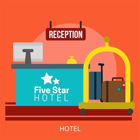 Premium Vector | Vector modern hotel reception composition