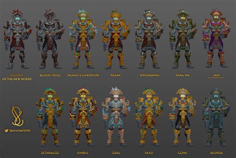 Dark Iron Dwarf and Zandalari Troll Heritage Armor Color Variations ...