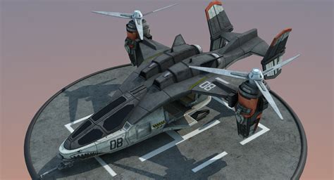 futuristic dropship 3d model