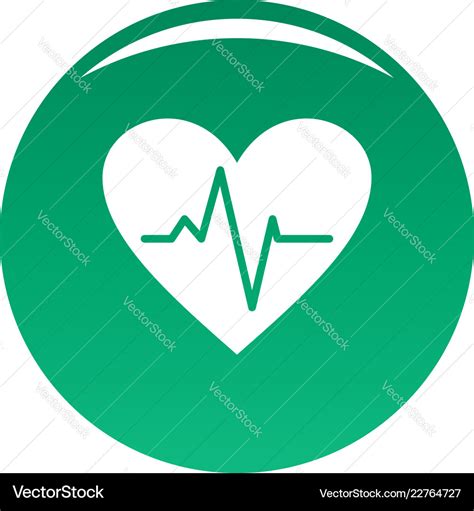 Healthy heart icon green Royalty Free Vector Image