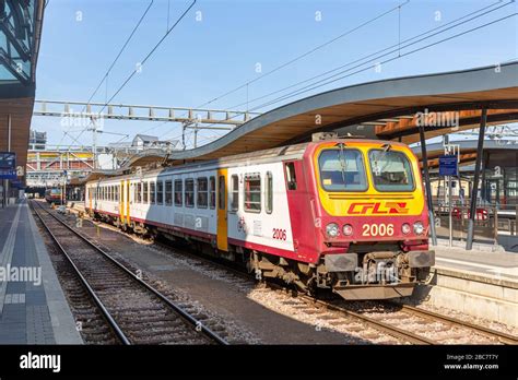 Passenger train at railway station Luxembourg city Stock Photo - Alamy