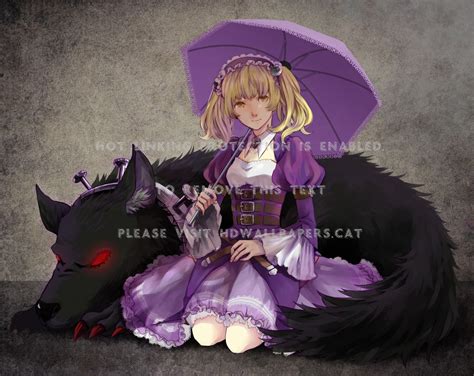 Sheri Pink Anime Cistron Animal Purple Wolf - Anime Black Wolf With ...