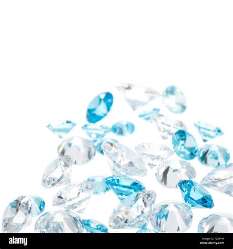 Diamonds and aquamarine gemstones Stock Photo - Alamy