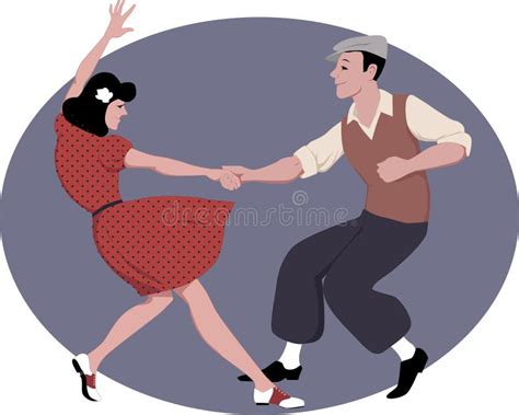 Danse de Lindy Hop illustration de vecteur. Illustration du ...