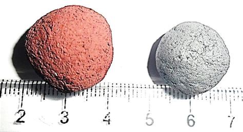 Nature of pellets: a) before and b) after firing for 80 min. | Download ...