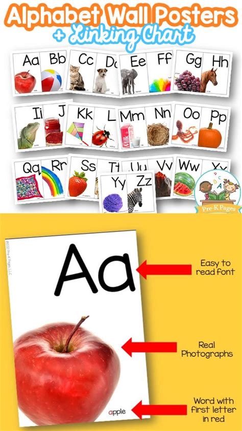 Alphabet Wall Posters with Real Photos - Pre-K Pages | Pre k pages ...