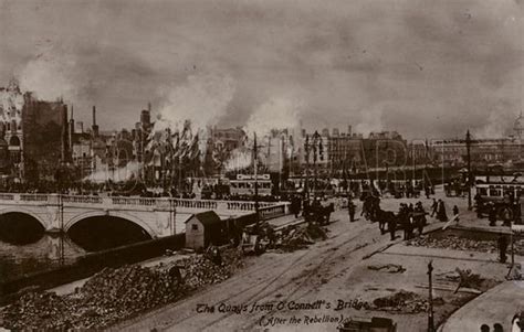 The Quays from O'Connell's Bridge, Dublin, 1916 stock image | Look and Learn