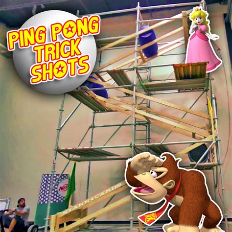 Dude Pefect's "Ping Pong Trick Shots 4" includes Donkey Kong tribute