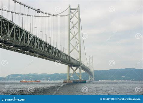 Akashi-Kaikyo Bridge in the Morning Stock Photo - Image of highway ...