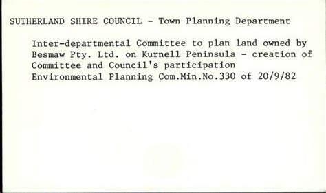 Sutherland Shire Council - Town Planning Department | Local History ...