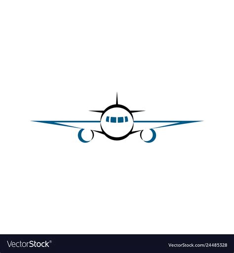 Airplane front logo icon symbol Royalty Free Vector Image