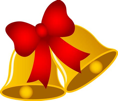 Christmas Bells With Ribbon - Free Clip Art