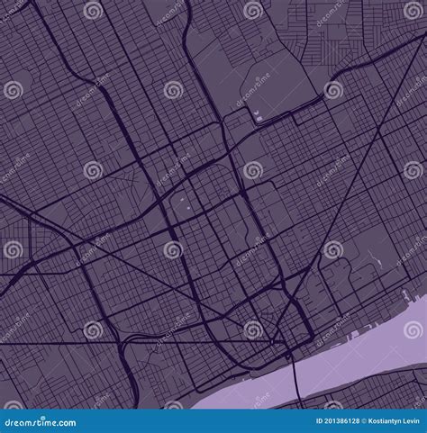 Vector Map of Detroit. Street Map Art Poster Illustration Stock Vector ...