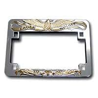 Amazon.com: Heavy Chrome Gold Eagle License Plate Frame for Motorcycles ...