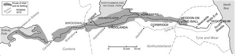 Map of Hadrian's Wall AD 122