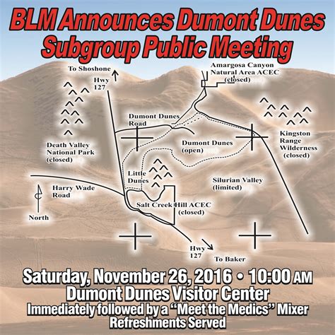 Open to the Public: BLM / Dumont Dunes Subgroup Meeting at Dumont ...