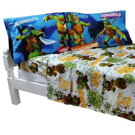 Teenage Mutant Ninja Turtles Bed Sheet Set TMNT Turtle Power Bedding Accessories - Walmart.com ...