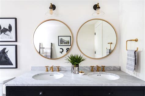 round mirror above 72 inch double vanity - Google Search | Round mirror bathroom, Bathroom ...