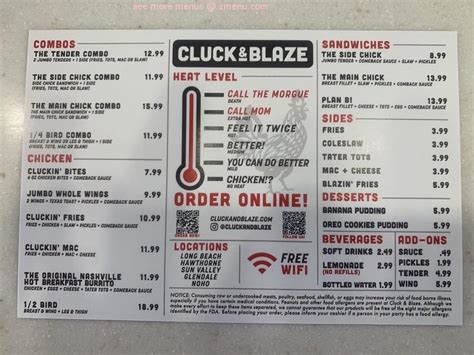 Online Menu of Cluck & Blaze Restaurant, Hawthorne, California, 90250 ...