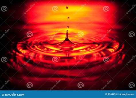 Water drop red splash stock photo. Image of macro, desktop - 8744290