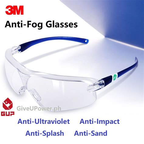 3M Safety Goggles Protective Glasses Anti Fog UV Scratch Protection ...