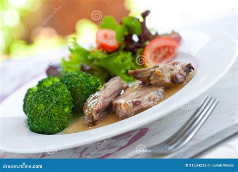 Roast lamb with gravy stock photo. Image of bone, gravy - 21534236