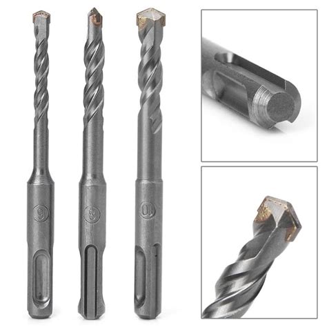 3pcs 110mm SDS Plus Rotary Hammer Concrete Masonary Drill Bit Set 6mm ...