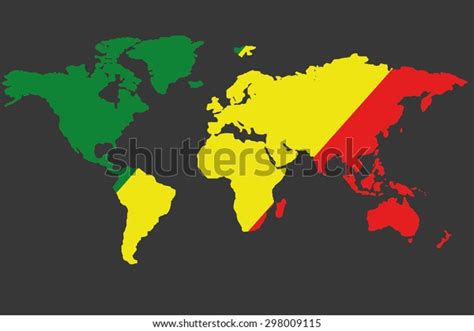 Illustrated Map World Flag Congo Stock Illustration 298009115 ...