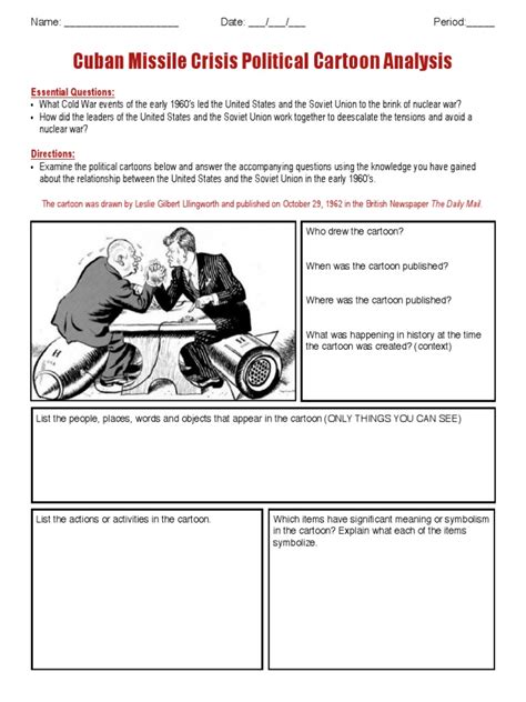 Cuban Missile Crisis Political Cartoon Analysis Answer Key : Cartoon By ...