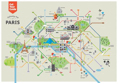 Sightseeing Map of Paris Attractions in 2020 | Paris map, Paris tourist attractions, Paris ...