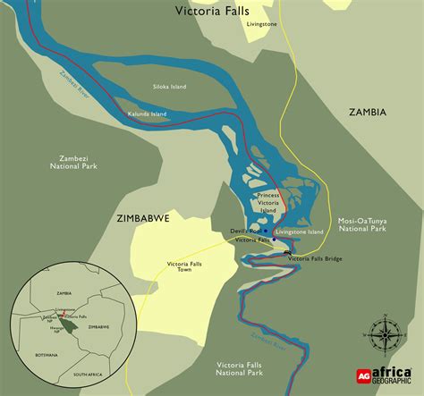 Victoria Falls Zambia Map